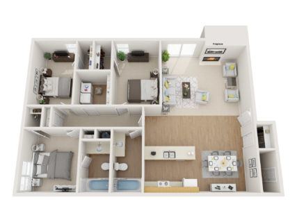 3 Bed / 2 Bath / 1,184 sq ft / Availability: Please Call / Deposit: starting at $300 / Rent: $975